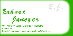 robert janczer business card