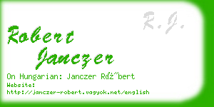 robert janczer business card
